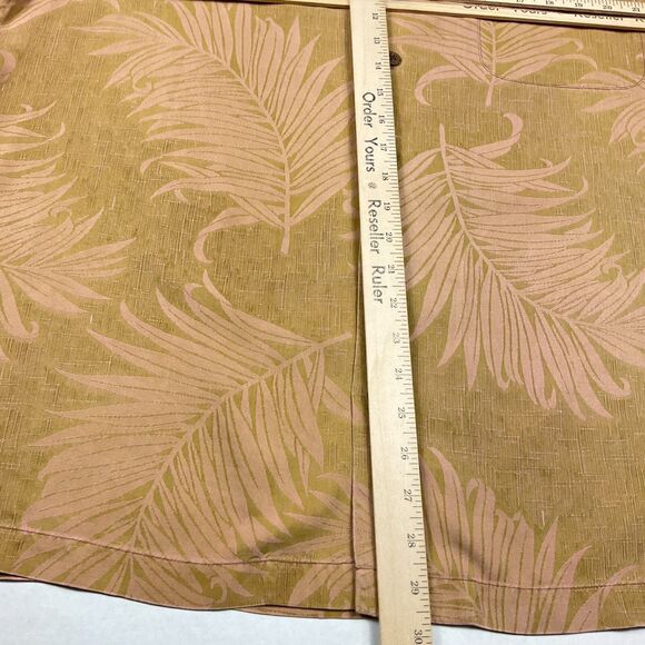 Tommy Bahama Mens Silk Button Up Camp Shirt Leaf Print Short Sleeve Aloha XL - Picture 6 of 9